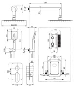 Zestaw prysznicowy z BOXem mieszaczowym nero czarny Alpinia Deante