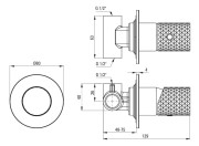 Bateria prysznicowa podtynkowa złoto szczotkowane Silia Hexa Deante