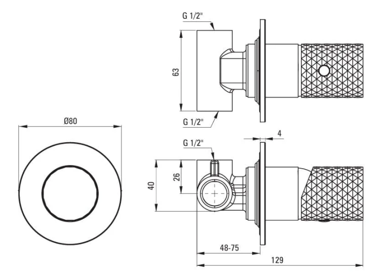 Bateria prysznicowa podtynkowa złoto szczotkowane Silia Hexa Deante
