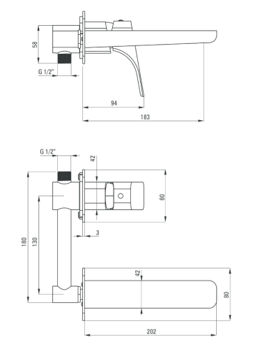 Deante Hiacynt Bateria umywalkowa podtynkowa