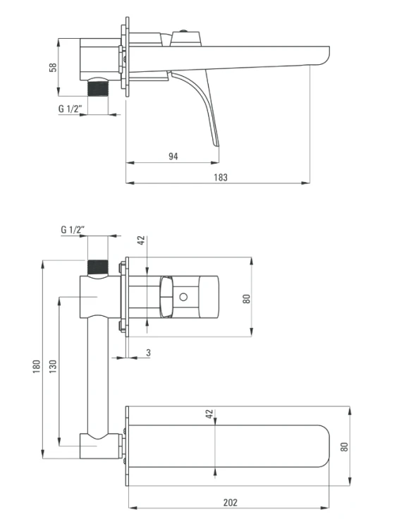 Deante Hiacynt Bateria umywalkowa podtynkowa