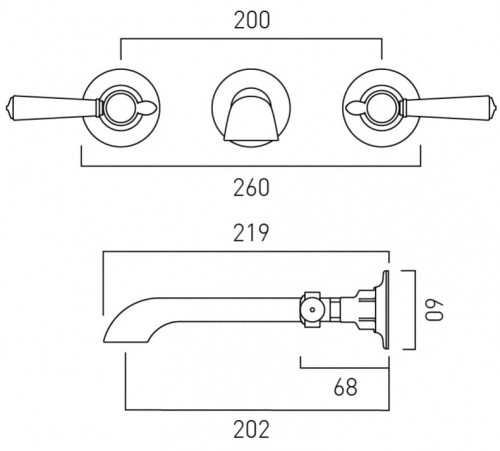 Bateria umywalkowa podtynkowa Axbridge Lever Chrom Vado