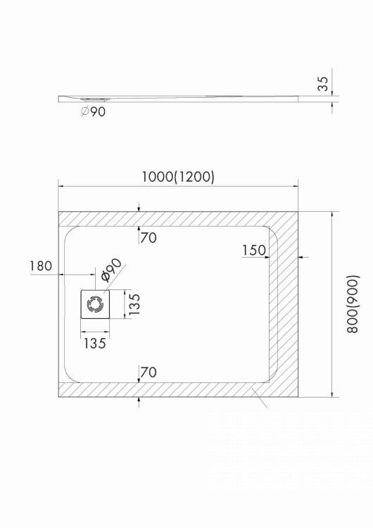Brodzik prostokątny MAGNIFIC White Stone 80x120 Schedpol Schedline, biały