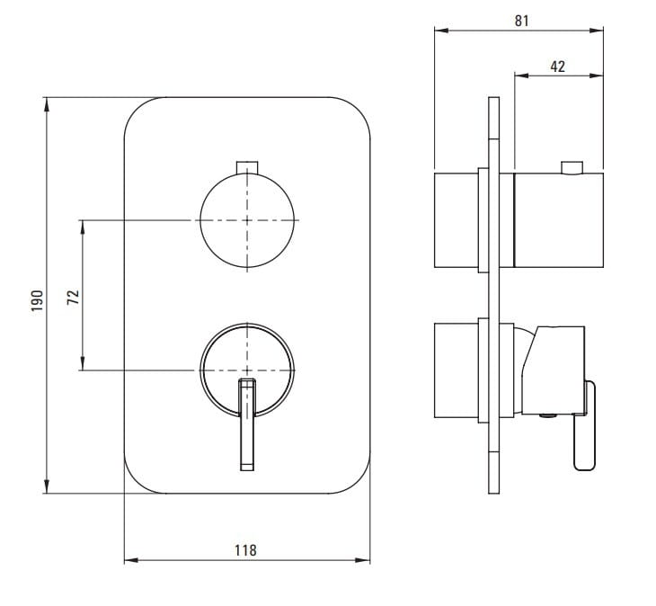 Element zewnętrzny do BOXa mieszaczowego nero Silia Deante
