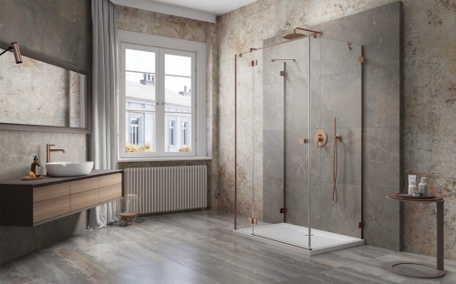 Kabina prysznicowa Essenza Pro Brushed Copper KDJ+S Radaway lewa miedź