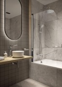 Parawan nawannowy chrom transparentny 80x140 Deante