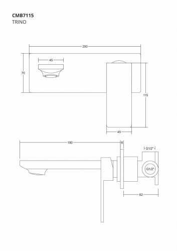 Bateria umywalkowa podtynkowa corsan cmb7115bl trino czarna