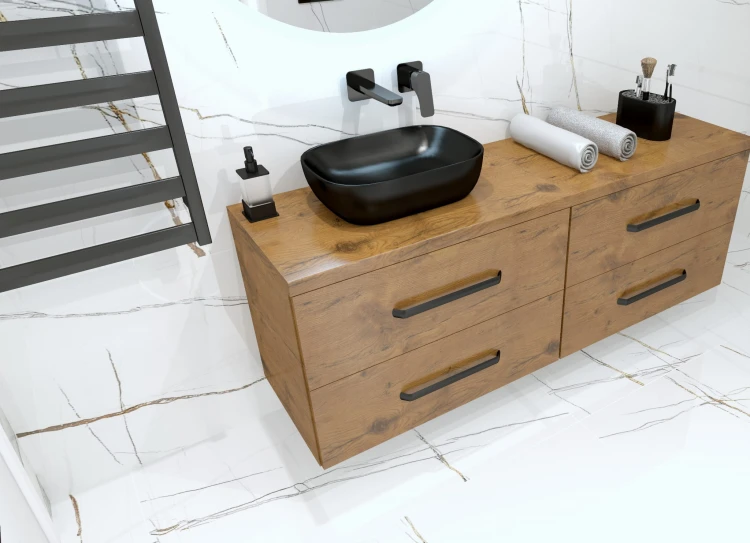 Umywalka nablatowa Costa Black Lavita