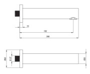 Wylewka wannowa 200 mm Cascada Deante mosiądz