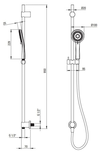 Zestaw prysznicowy podtynkowy z wylewką wannową chrom Arnika Deante