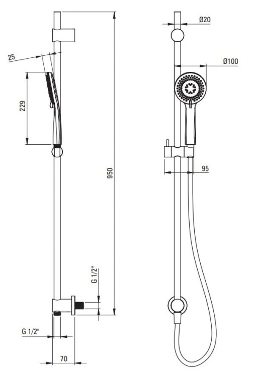 Zestaw prysznicowy podtynkowy z wylewką wannową chrom Arnika Deante