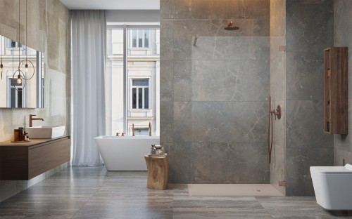 Kabina prysznicowa Radaway Essenza Pro 8 Brushed Copper Walk-in II