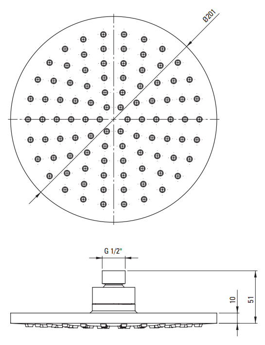 Deszczownica 1-funkcyjna nero czarna Boro Deante