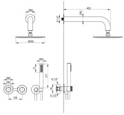 Zestaw prysznicowy podtynkowy złoto szczotkowane Silia Hexa Deante
