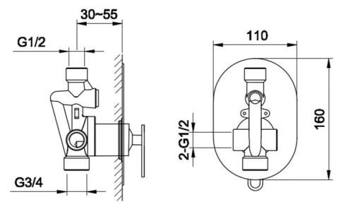 Bateria prysznicowa podtynkowa KOHLMAN Boxine QW220B