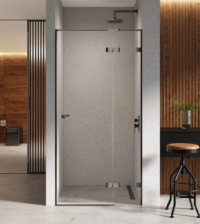 Drzwi prysznicowe New Trendy Eventa Black Chrome prawe czyste