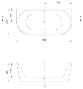 Wanna wolnostojąca EMPORIA EMILIA 150x75x58