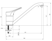 Bateria kuchenna stojąca ECO-głowica chrom Joko Deante