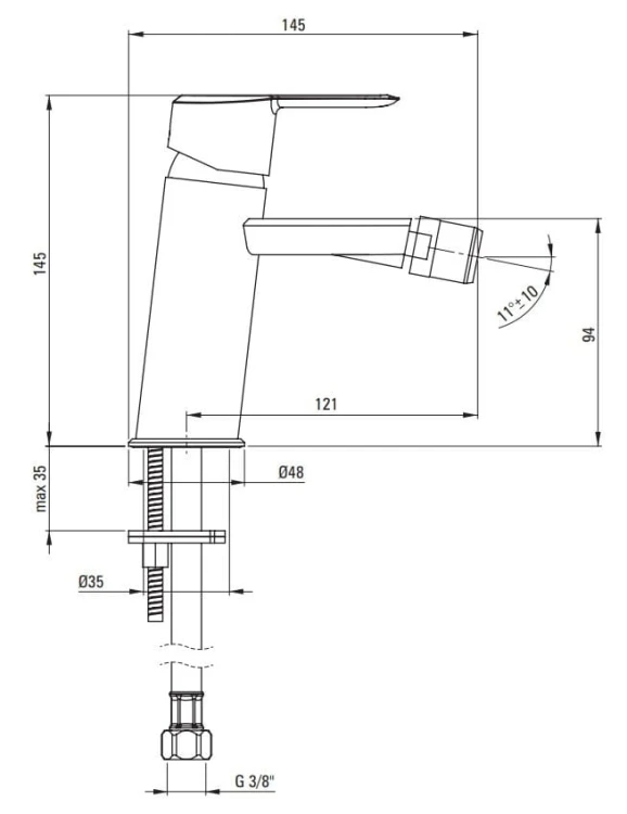 Bateria bidetowa stojąca Arnika Deante złoto szczotkowane