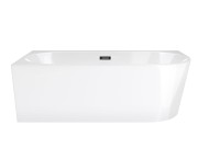 Wanna wolnostojąca narożna corsan intero slim 160 x 74 z szeroką krawędzią montaż lewostronny korek klik-klak czarny