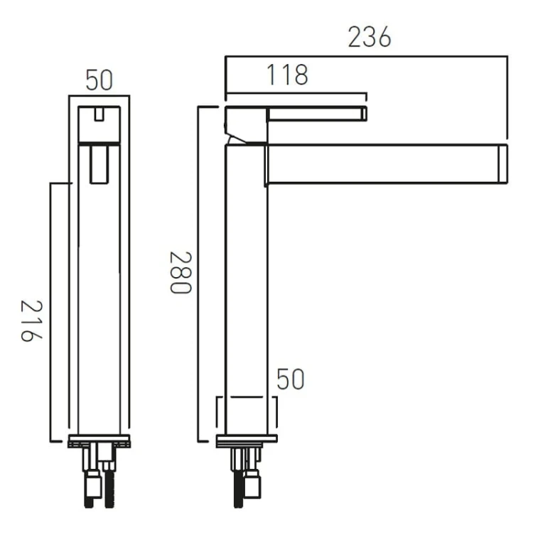 Bateria VADO EDIT umywalkowa wysoka złota szczotkowana