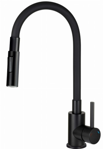 Bateria kuchenna stojąca z giętą wylewką Luno Deante nero