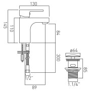 Bateria umywalkowa z korkiem klik klak Vado Life
