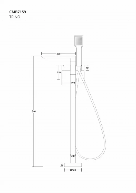 Bateria wannowa wolnostojąca corsan cmb7159bl trino