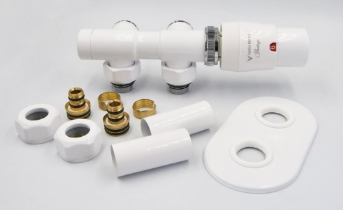 Zestaw zaworów termostatyczny Twins Radeco lewy / prawy biały