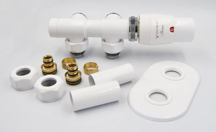 Zestaw zaworów termostatyczny Twins Radeco lewy / prawy biały