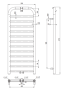 Grzejnik łazienkowy 121x50 bianco biały Silia Deante