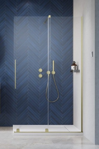 Kabina prysznicowa Furo Brushed Gold Walk-in Radaway prawa