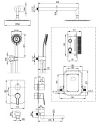 Zestaw prysznicowy podtynkowy z wylewką wannową Arnika Deante