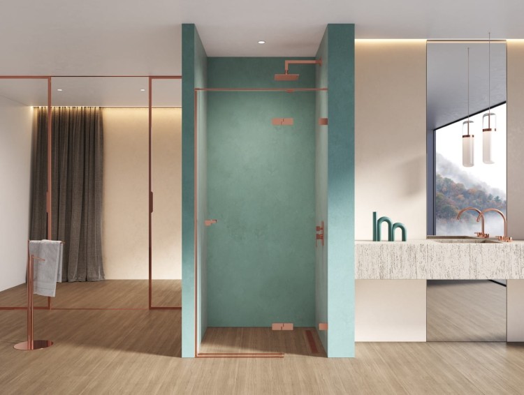 Drzwi prysznicowe New Trendy Eventa Copper Shine prawe czyste