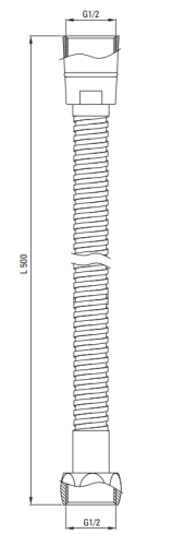 Wąż do deszczowni i zestawów prysznicowych 50cm chrom Deante