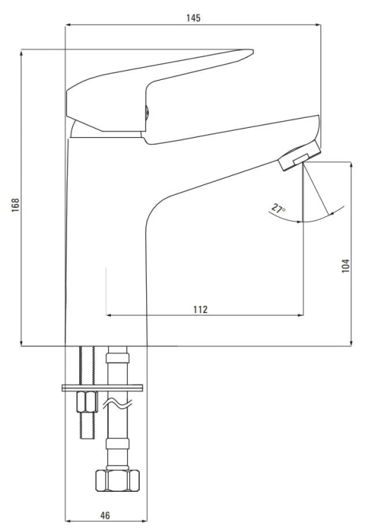 Bateria umywalkowa stojąca Boro nero czarna Deante