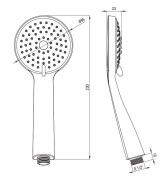 Słuchawka prysznicowa 3-funkcyjna Boro Deante czarna NERN5RS