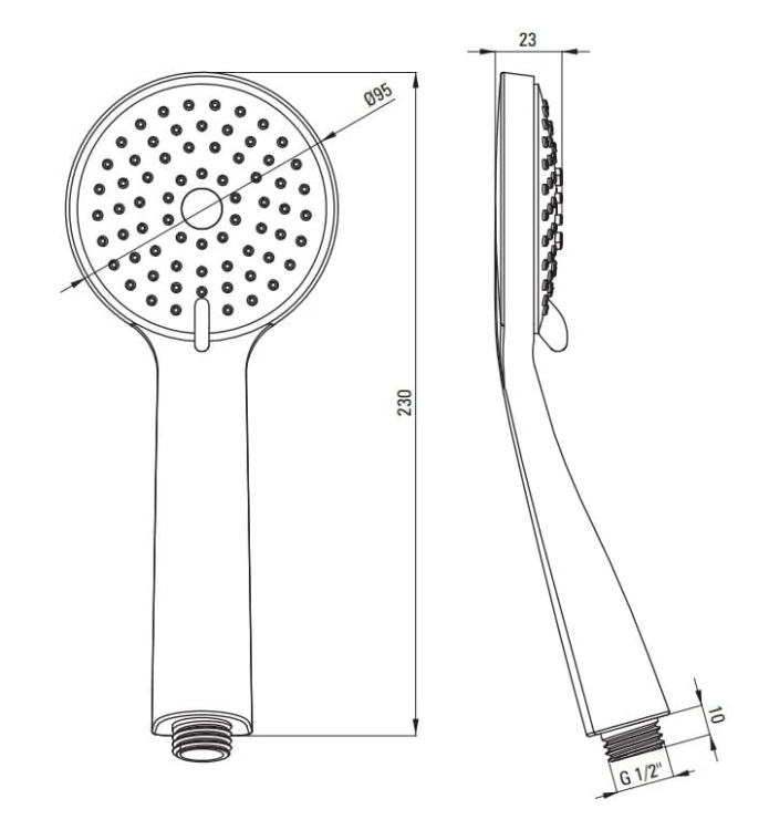 Słuchawka prysznicowa 3-funkcyjna Boro Deante czarna NERN5RS
