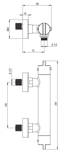 Bateria prysznicowa termostatyczna nero czarna Deante