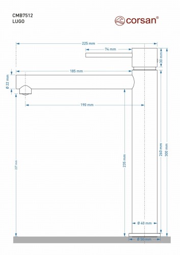Bateria umywalkowa corsan cmb7512bl lugo wysoka czarna
