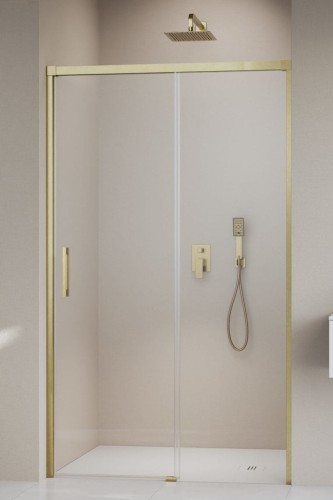 Drzwi prysznicowe Idea 8 Brushed Gold DWJ Radaway prawe przejrzyste