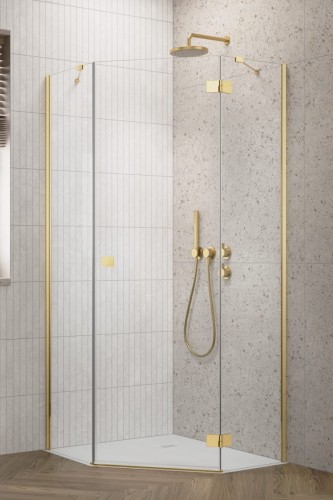 Kabina pięciokątna Radaway Essenza Gold PTJ prawa