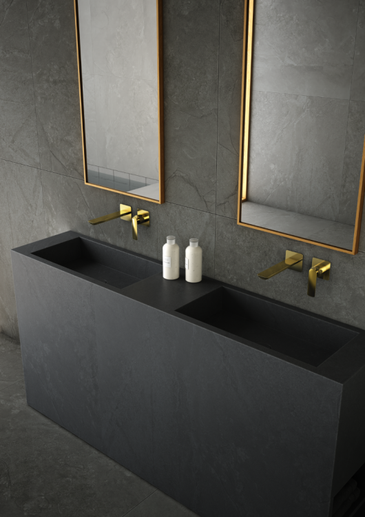 Bateria umywalkowa podtynkowa Experience Gold KOHLMAN złoto błyszczące