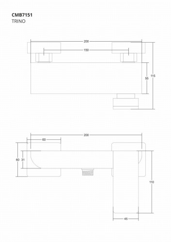Bateria prysznicowa corsan cmb7151bl trino