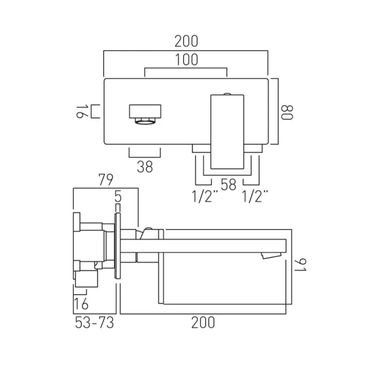 Bateria VADO NOTION umywalkowa podtynkowa czarna szczotkowana