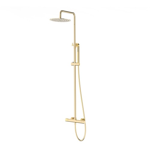 Natryskowa złota kolumna prysznicowa corsan lugo cmn01tgl