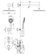 Zestaw prysznicowy podtynkowy Arnika Deante złoto szczotkowane