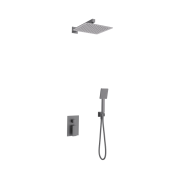 Zestaw prysznicowy ango z01mgm gunmetal z deszczownicą 25 cm, baterią podtynkową i prysznicem