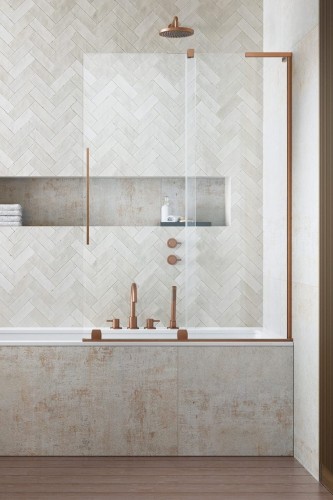 Parawan nawannowy Furo SL Brushed Copper PND II Radaway prawy miedź