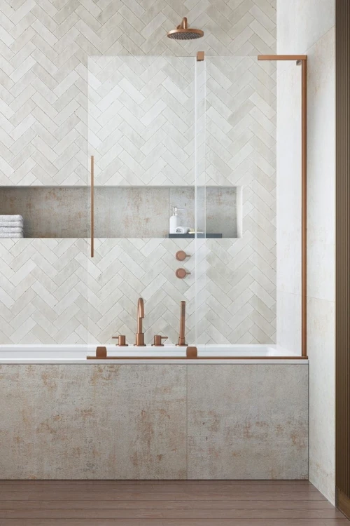 Parawan nawannowy Furo SL Brushed Copper PND II Radaway prawy miedź